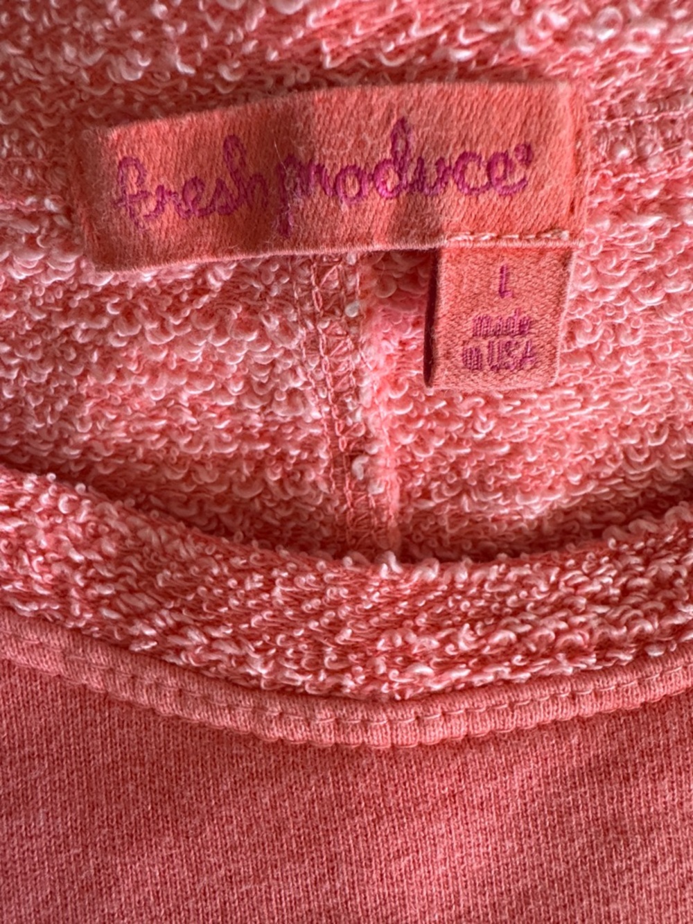 Fresh Produce Sketchy Anchor Sunset Coral Pink Nautical Sweatshirt size L - Picture 4 of 7